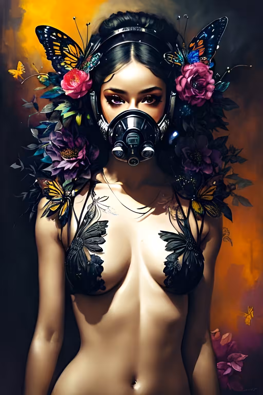 Girl and toxic planet 