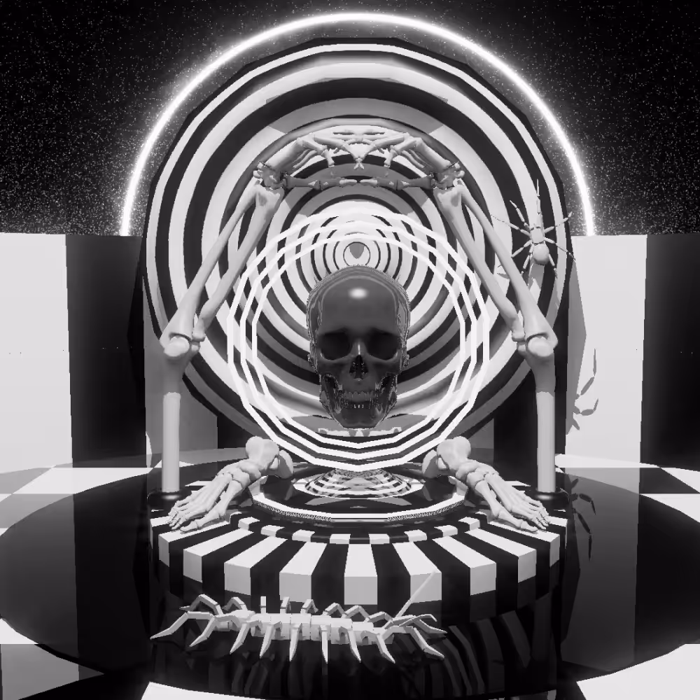 Skeleton time clock-🤍💀🕘🖤