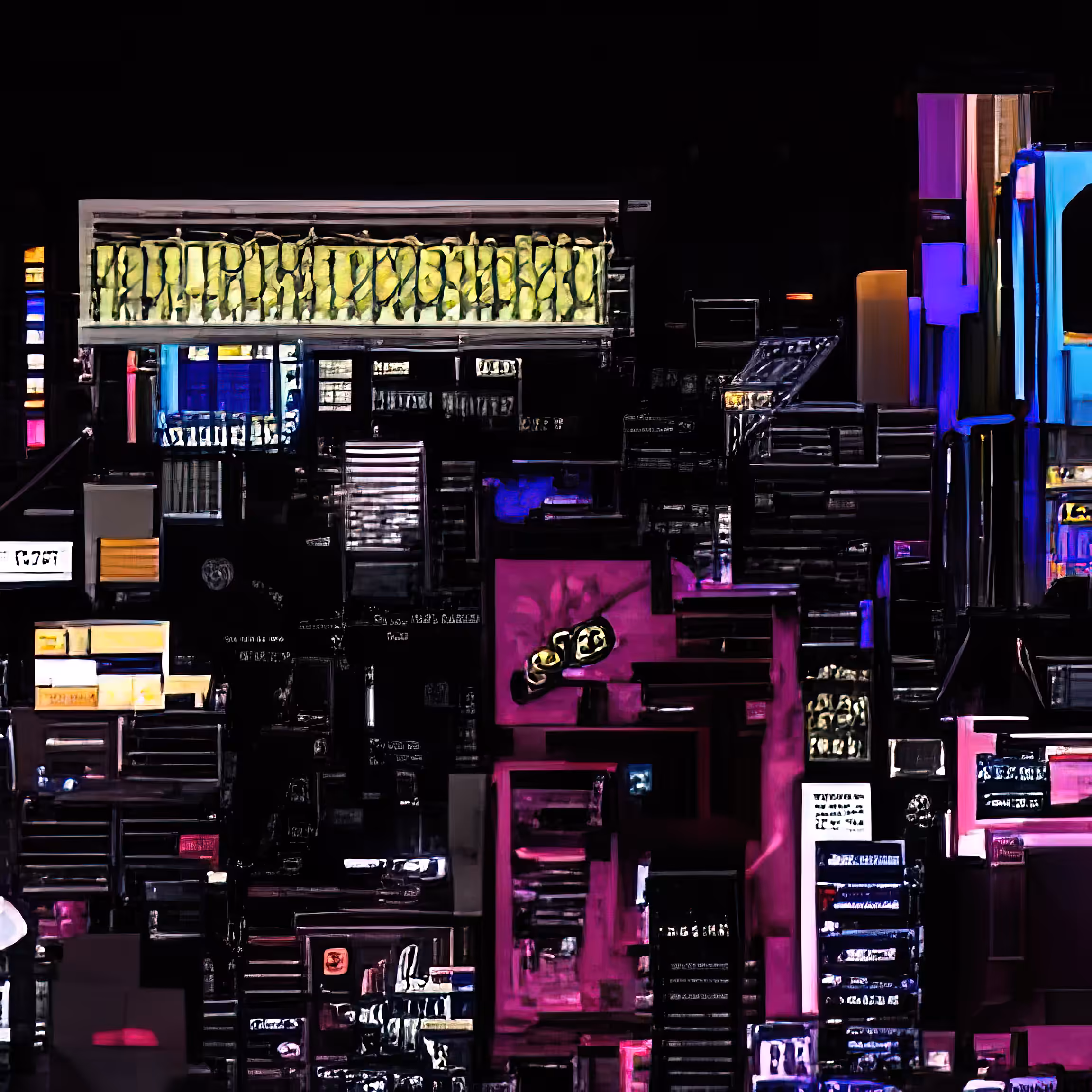 cyberpunk city panorama dawn 606501035