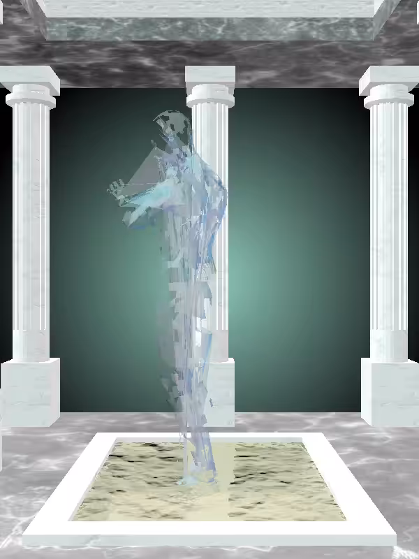 HeavenComputer: The Fading Fragmented Robotic Radioactive Aqua Woman #7635