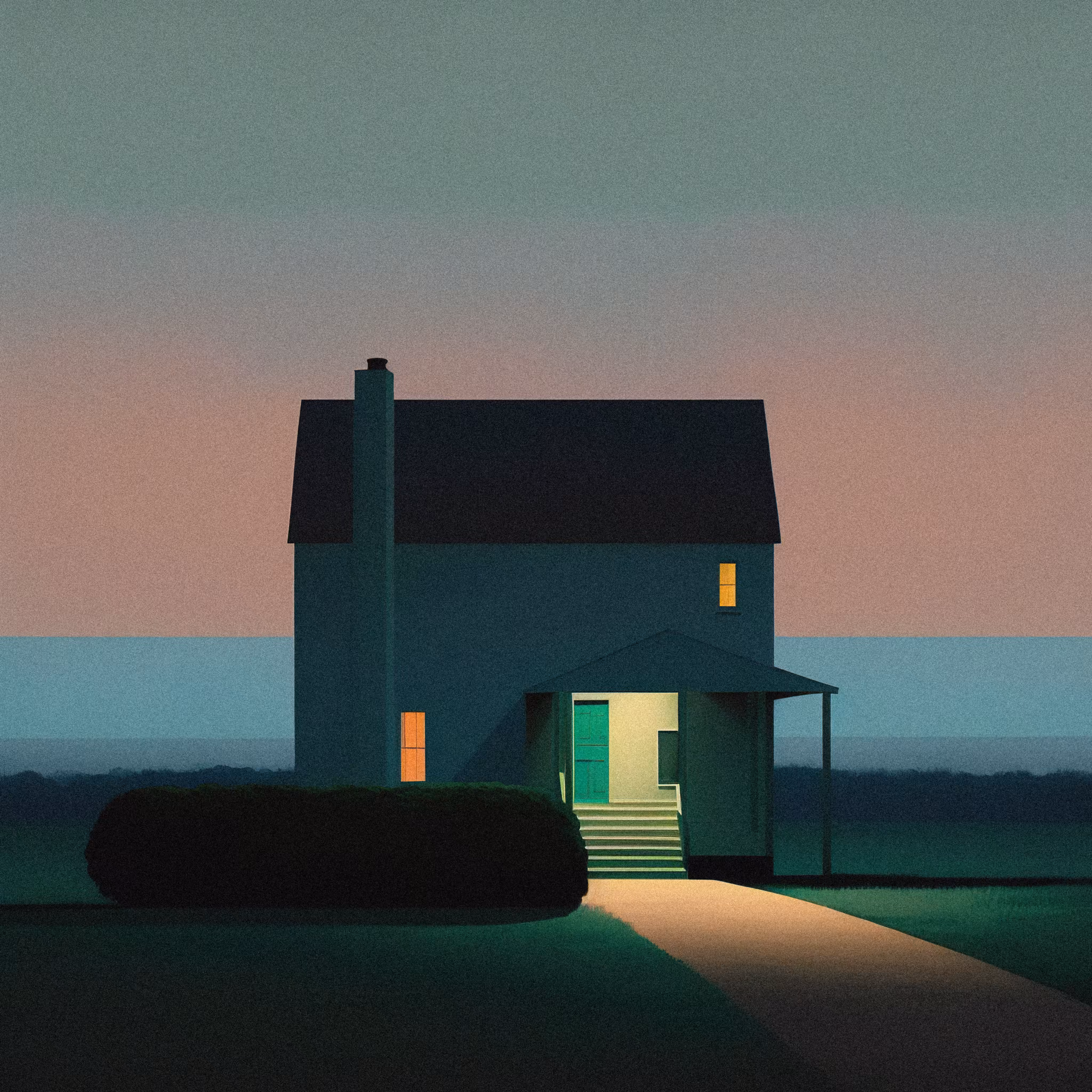 Lake House at Dusk