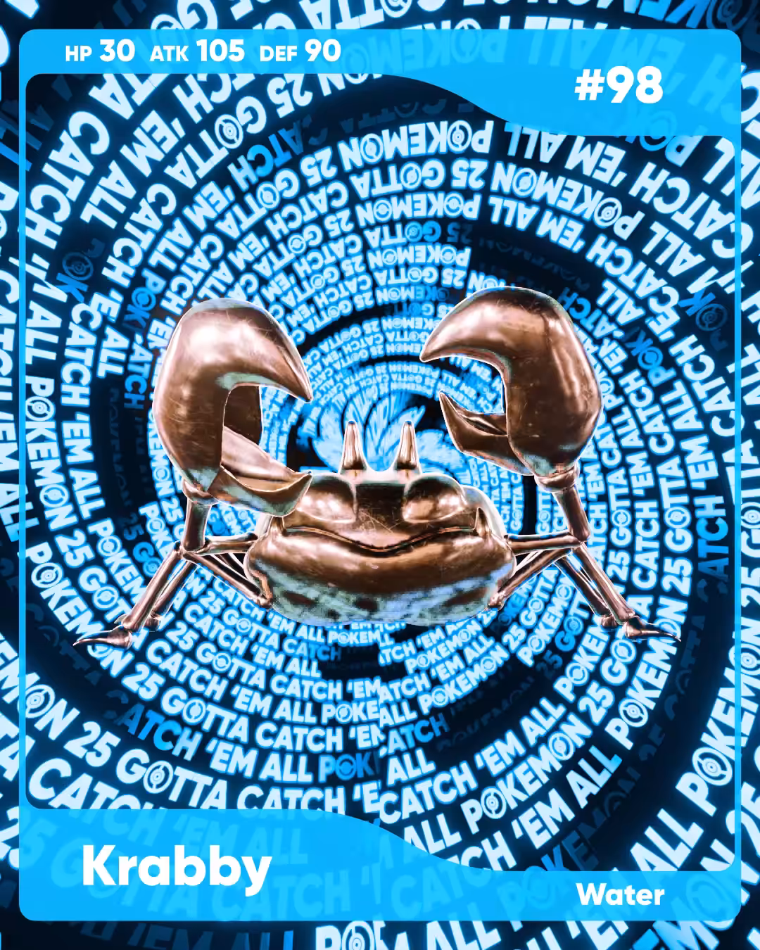 GOLD KRABBY | POKEMON CRYPTO CARD