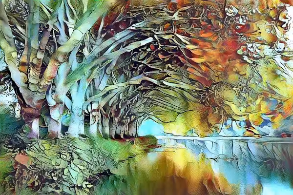 Perfect Abstract Art Polygon: I see The Leaves 