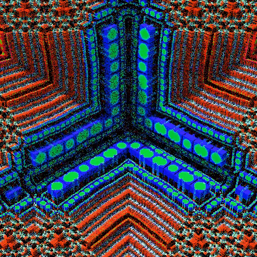 Colorful, warped cubic sponge forms #82