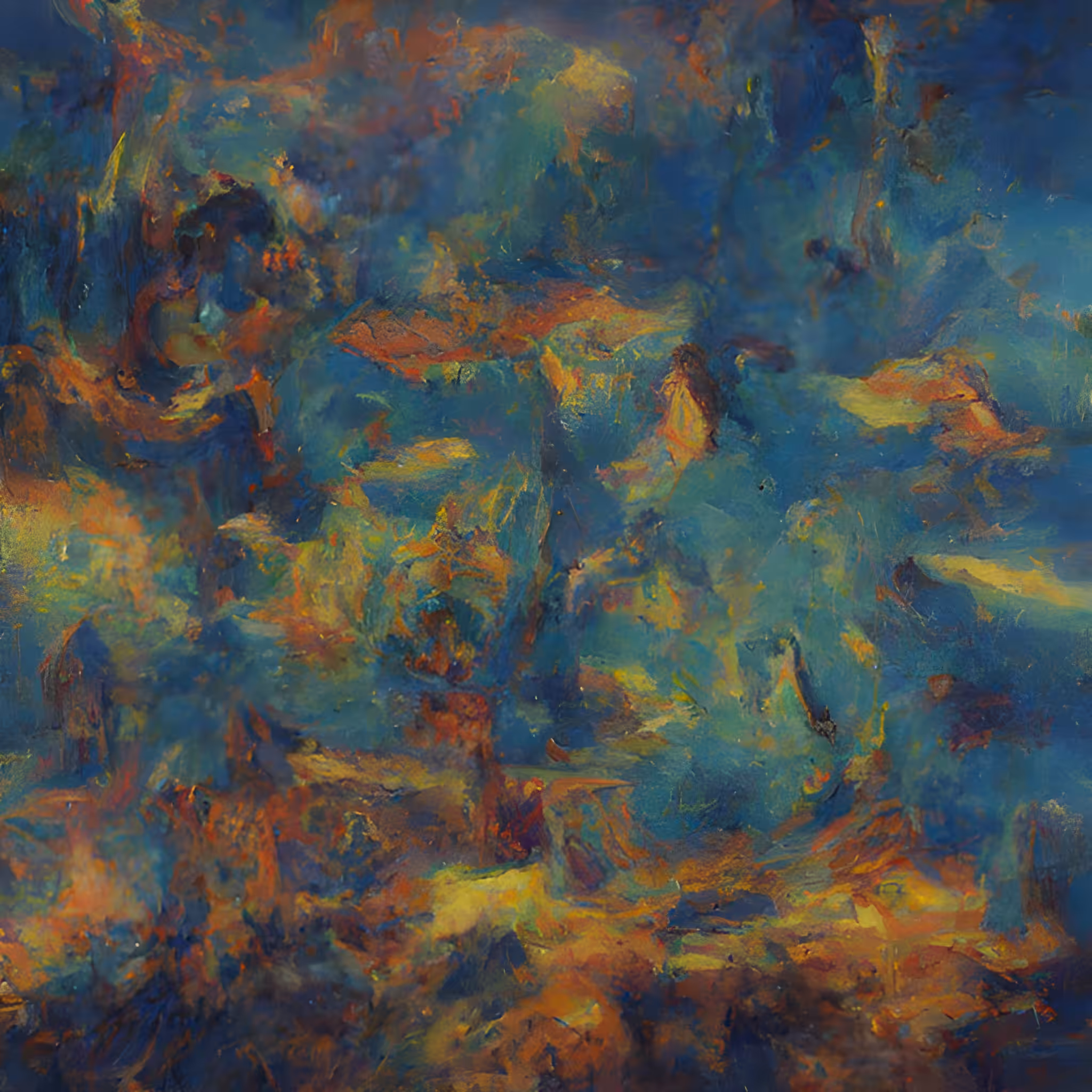 End of mankind 1 oil on canvas