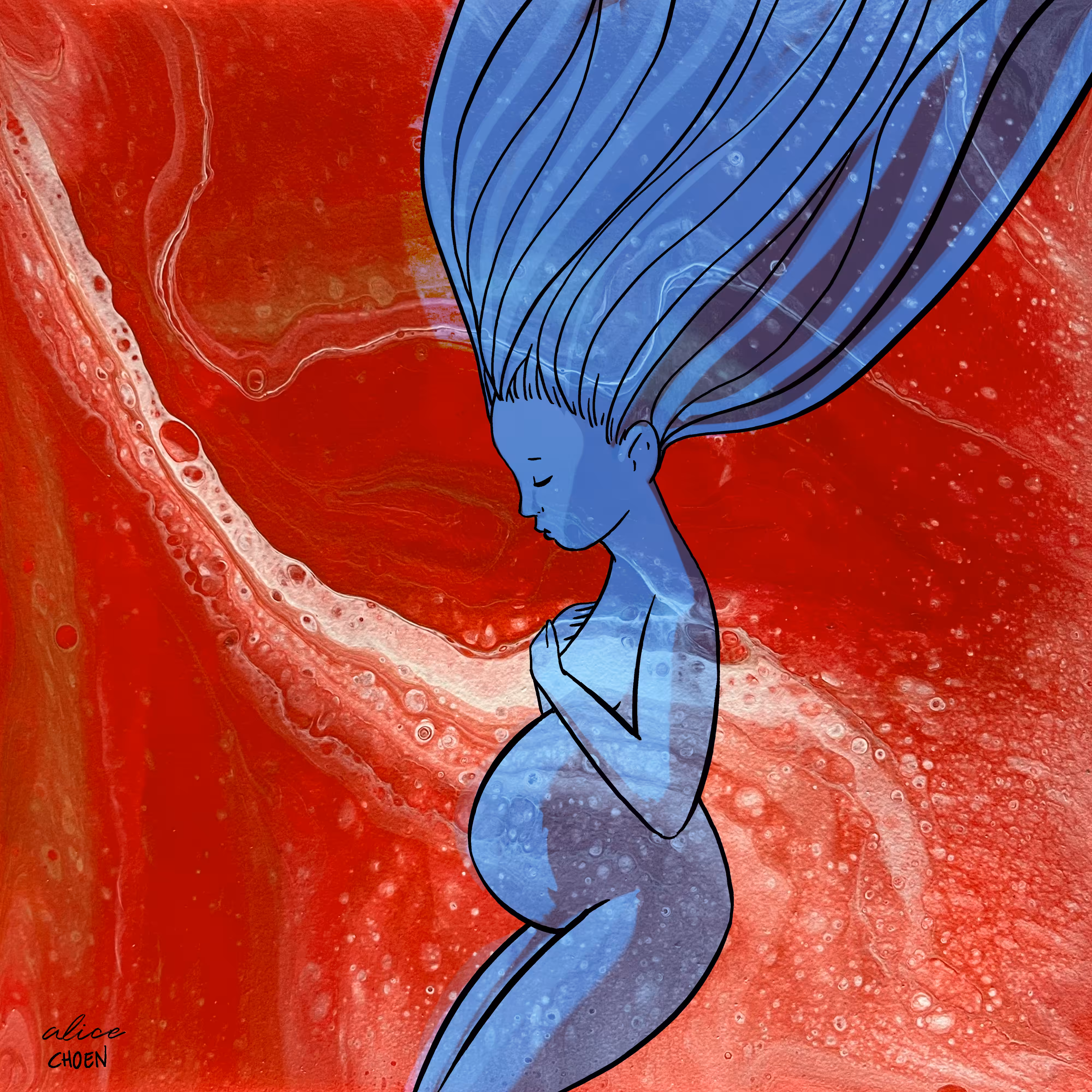 Feeling Blue on Red #4