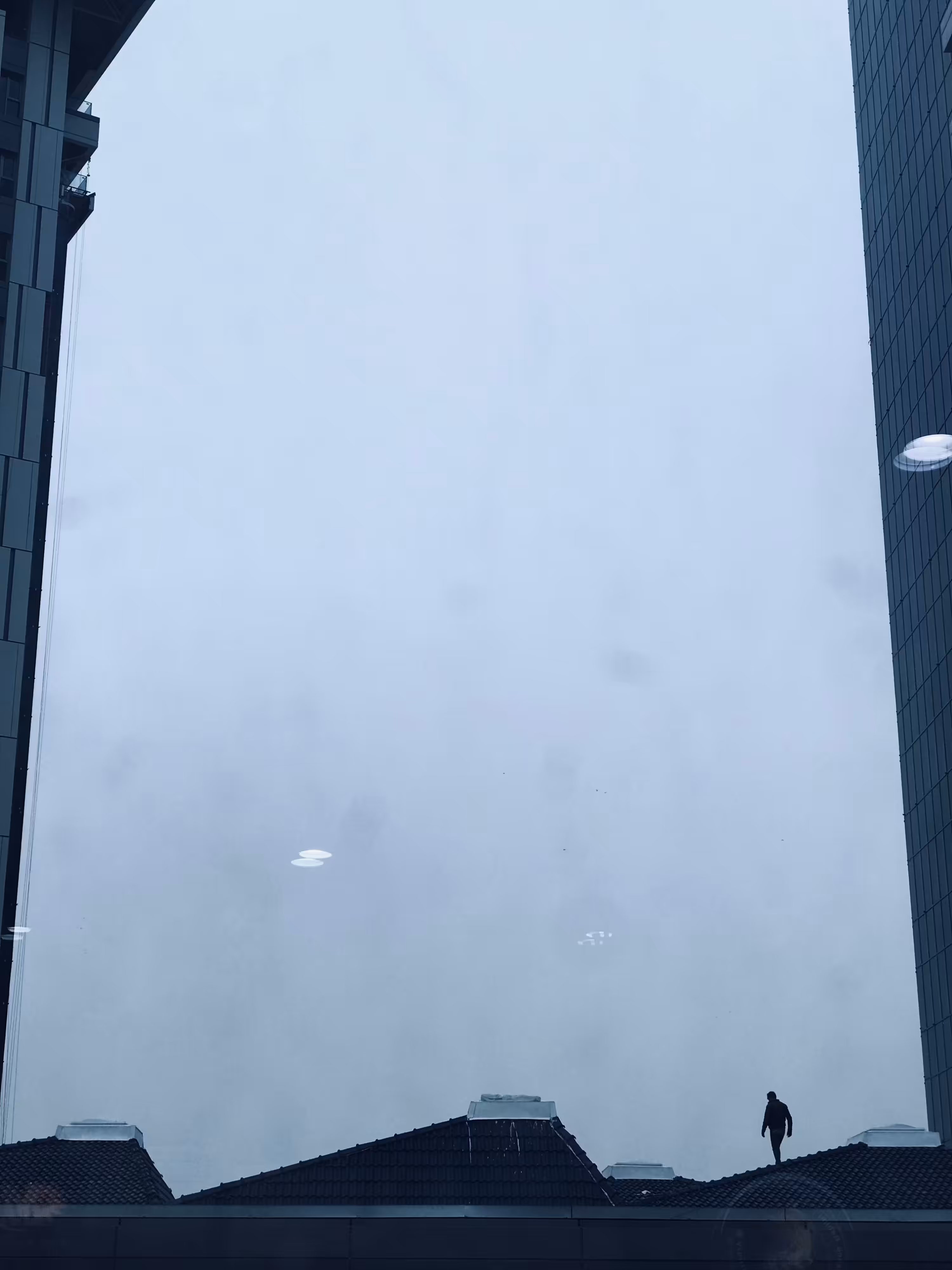 between the towers