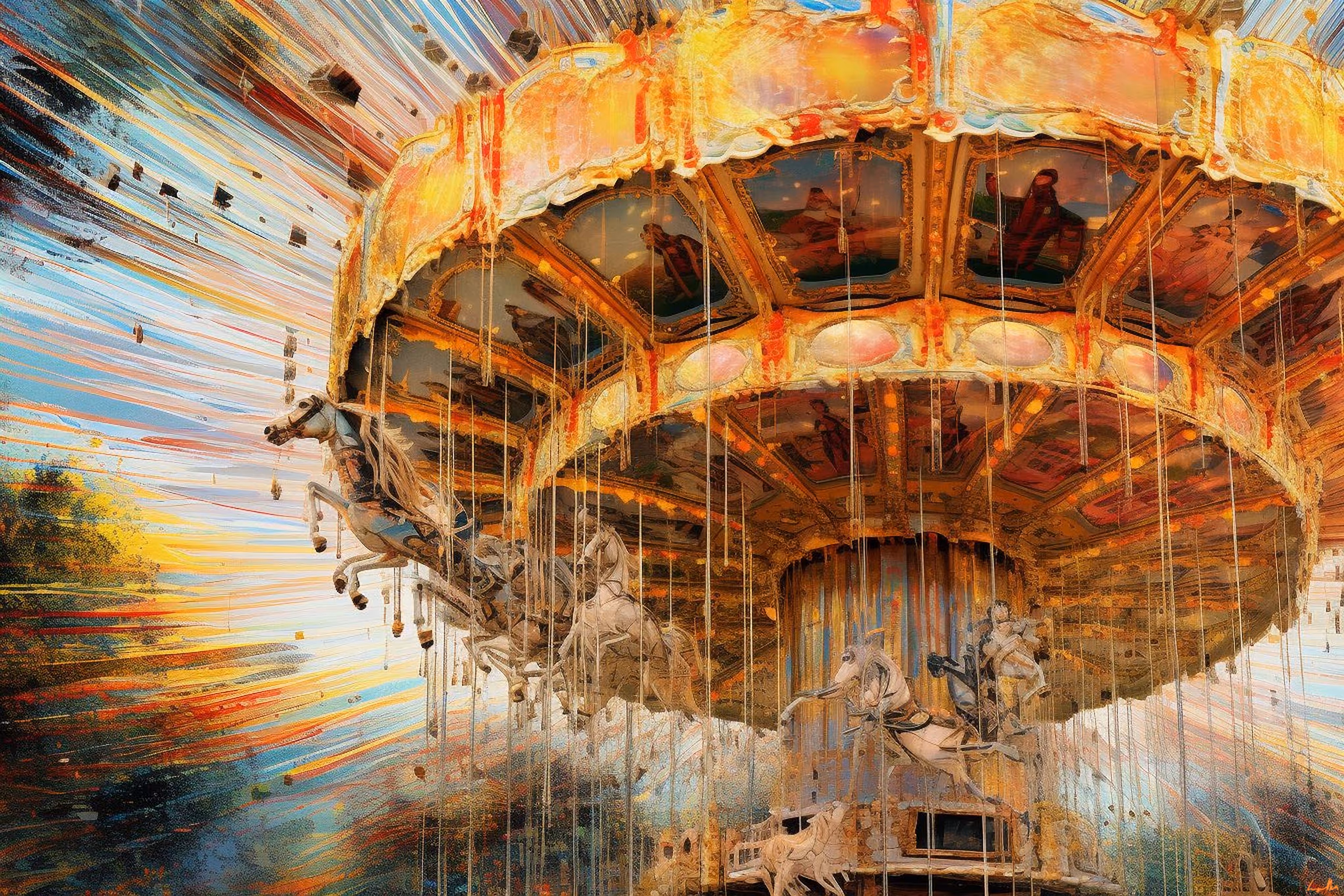 Wild horse carousel