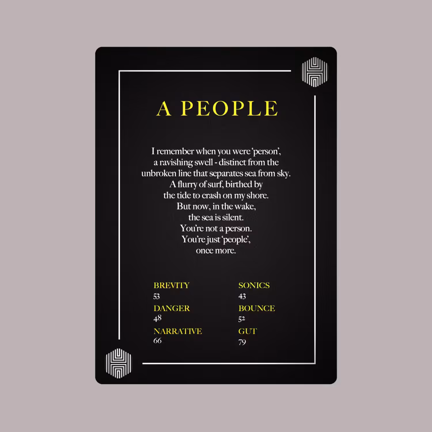 POETRY CARDS VOL 1 | META/VERSE: 034 - A PEOPLE
