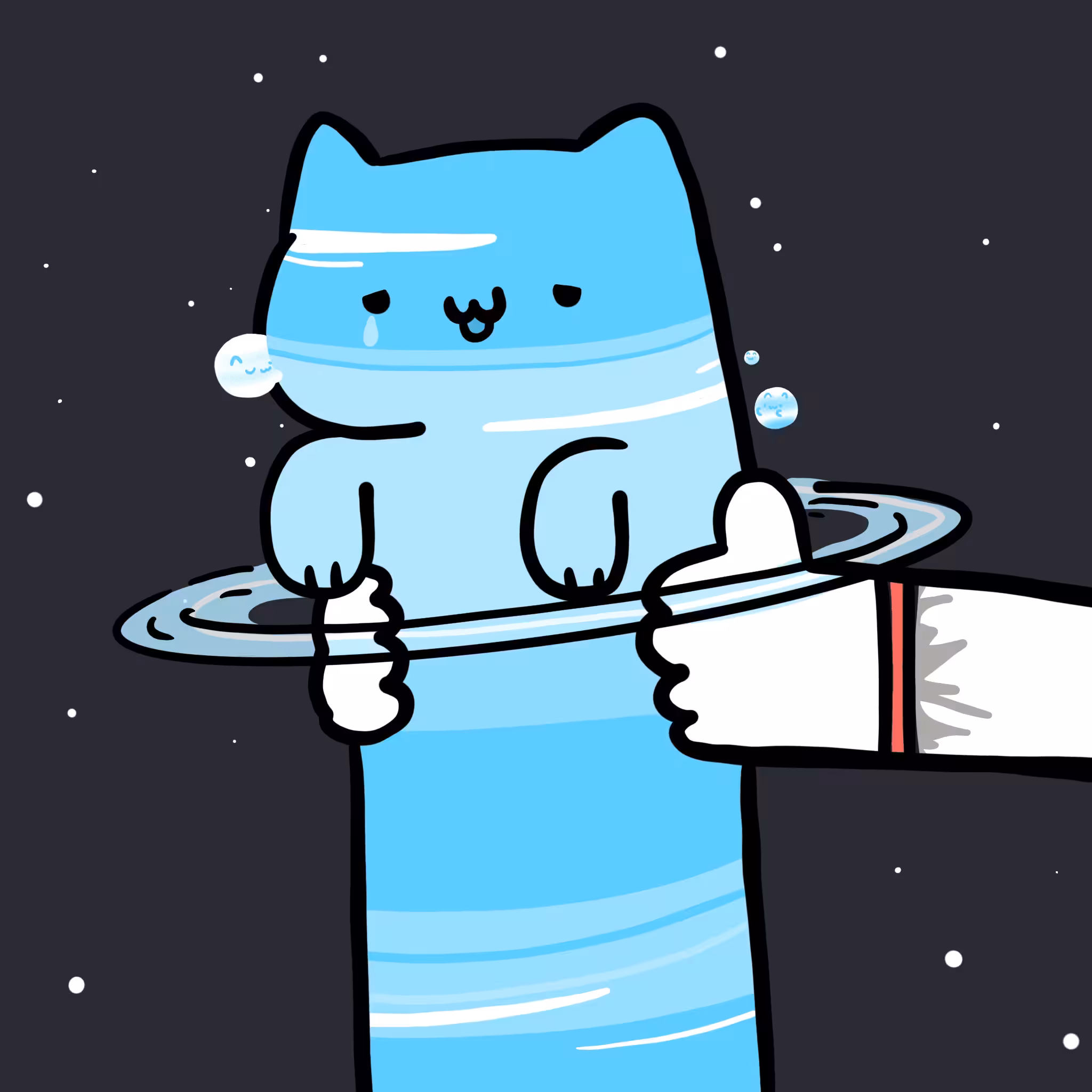 Long Long sad Neptune cat #0182