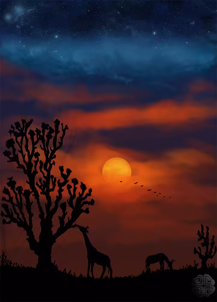 Burning sunset