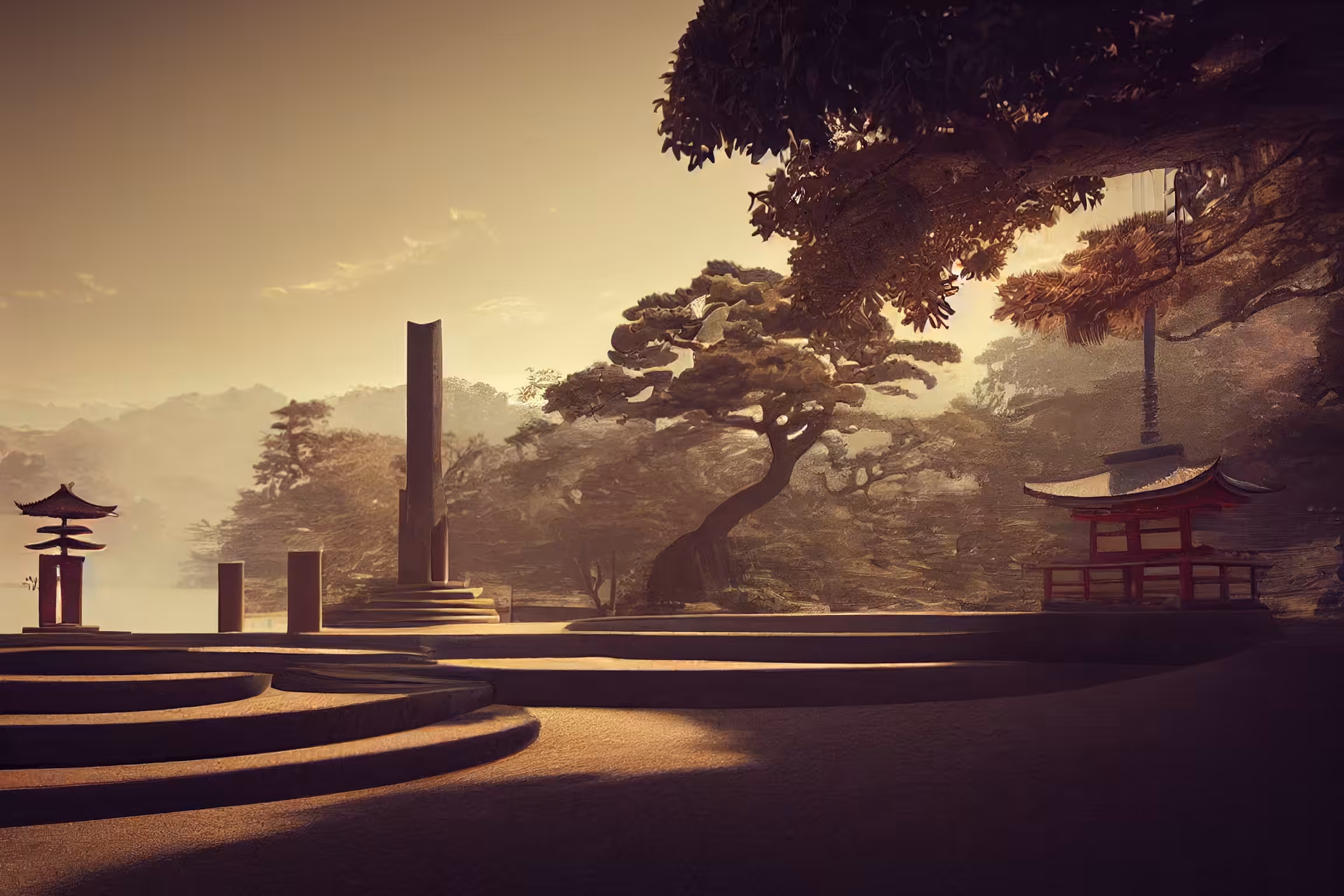 japan Art: Japanese templo xinto