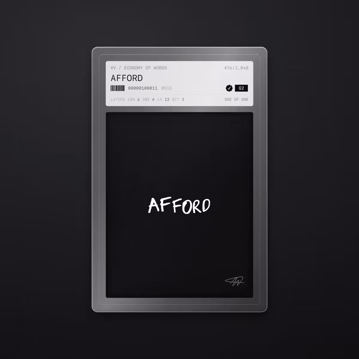 Economy of Words: AFFORD · #36