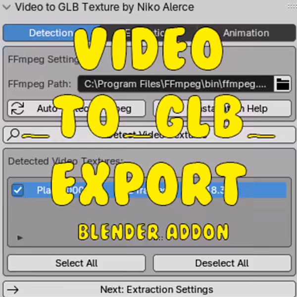 Video to GLB Texture by Niko Alerce (Blender Addon) ✨