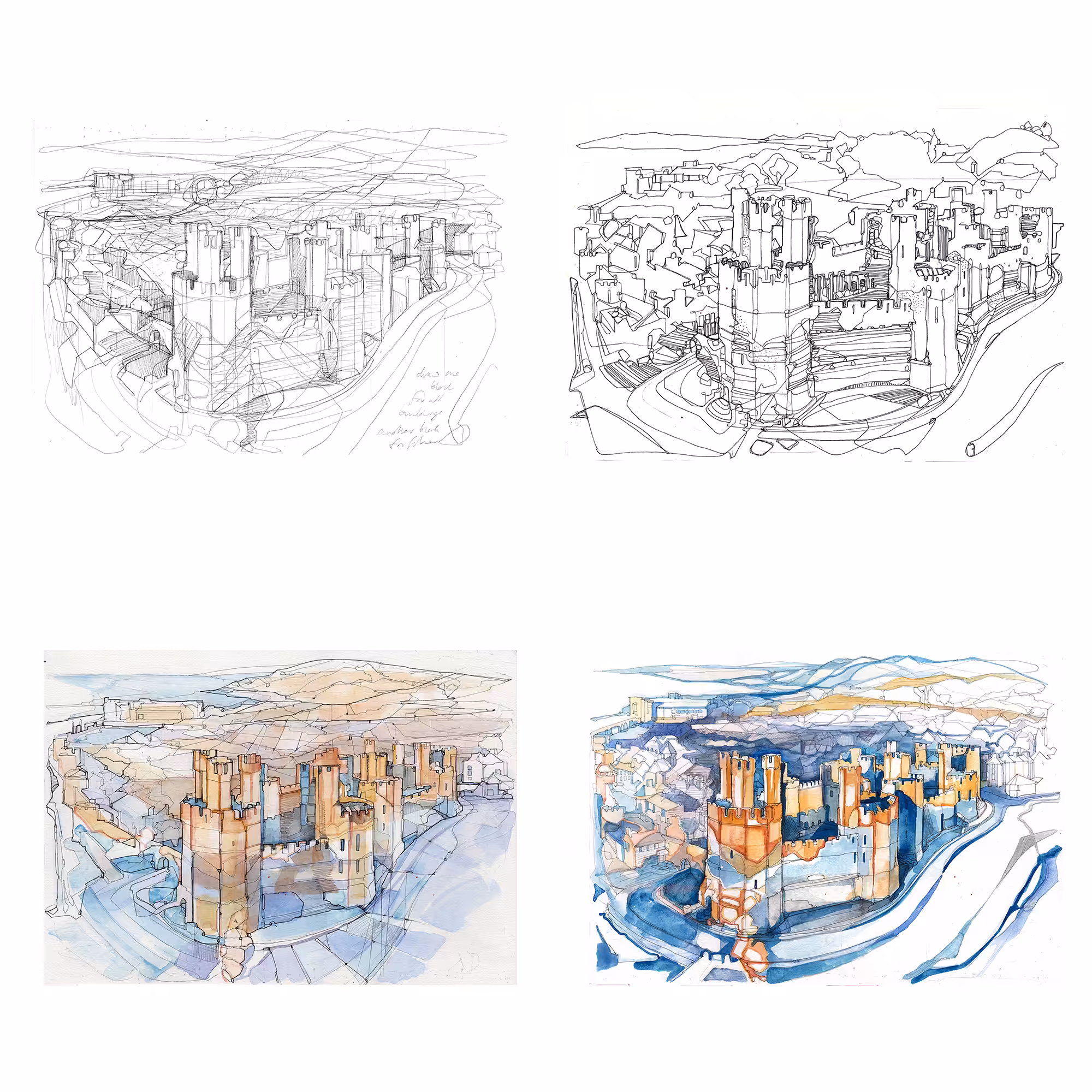 Sketches for Caernarfon Castle