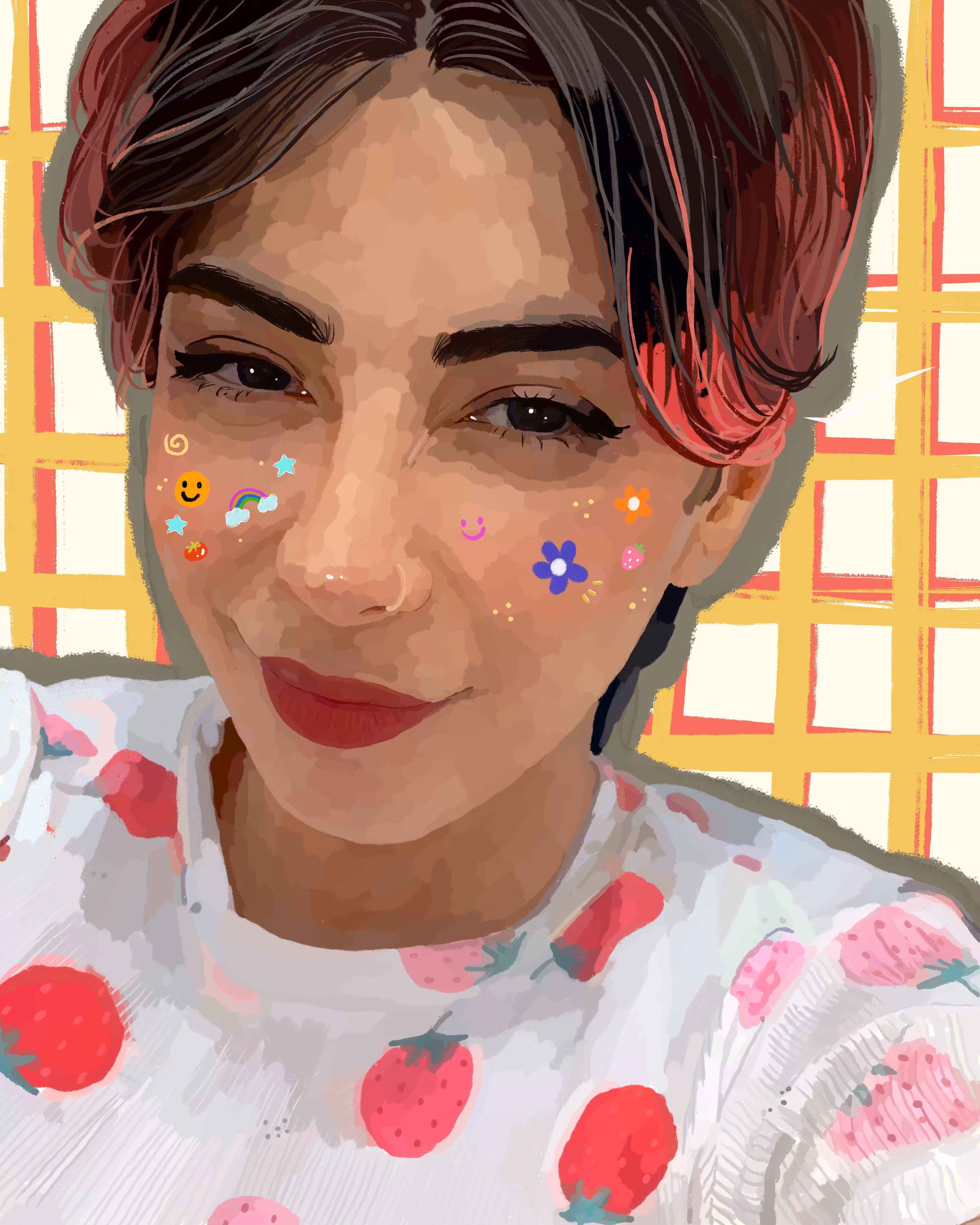 A Face with the Flavor of Strawberries🍓