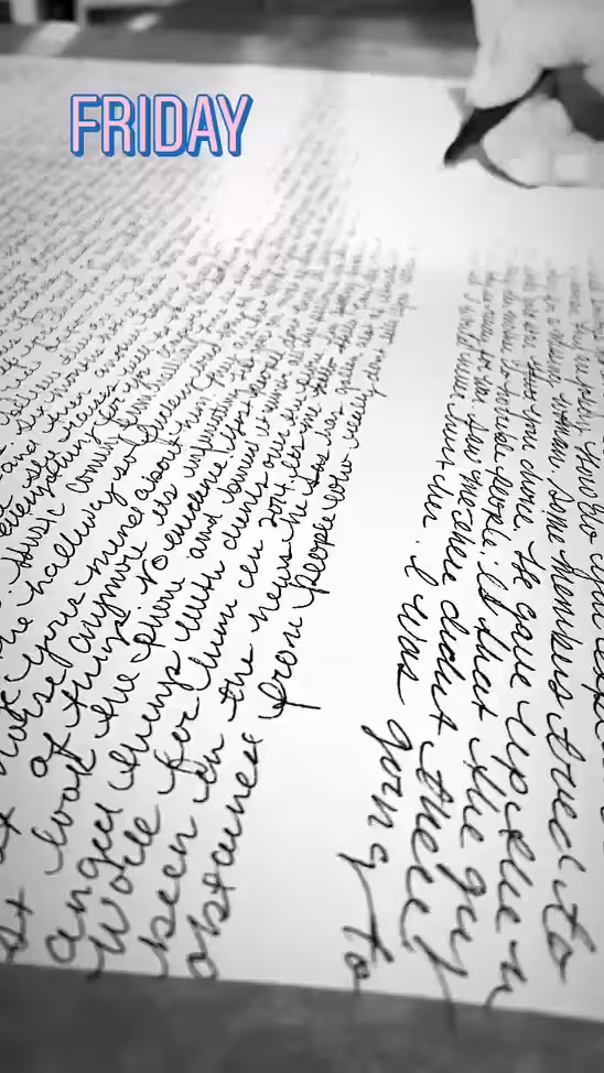 Friday Artist Writing - Black and White Process video