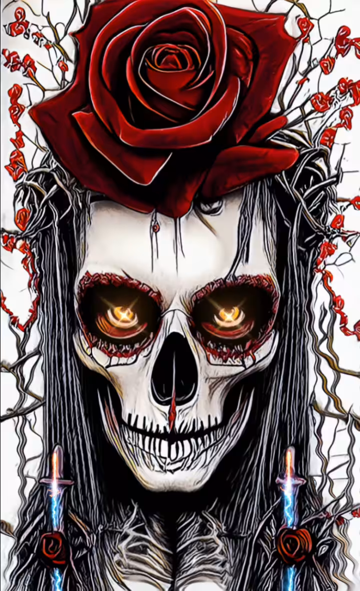 Skulls and roses #3.