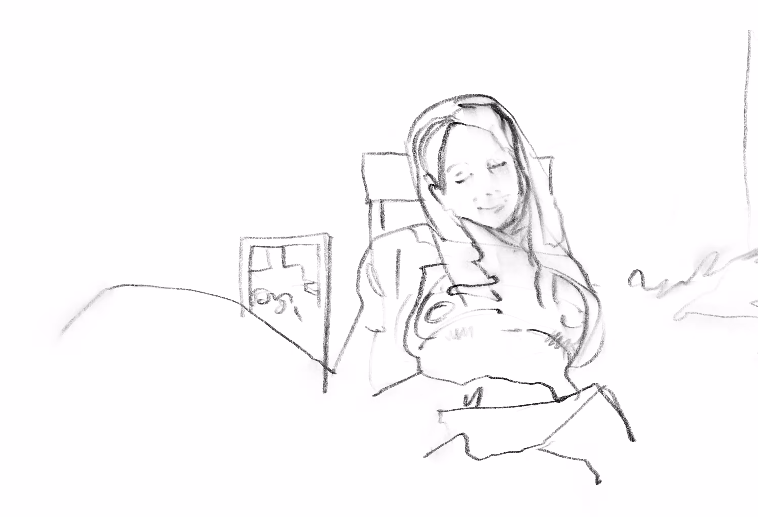 Sketch #3: Closed your eyes