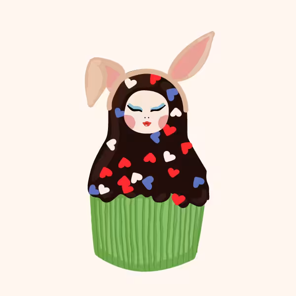Cute Matryoshka Doll Cupcake Series #23