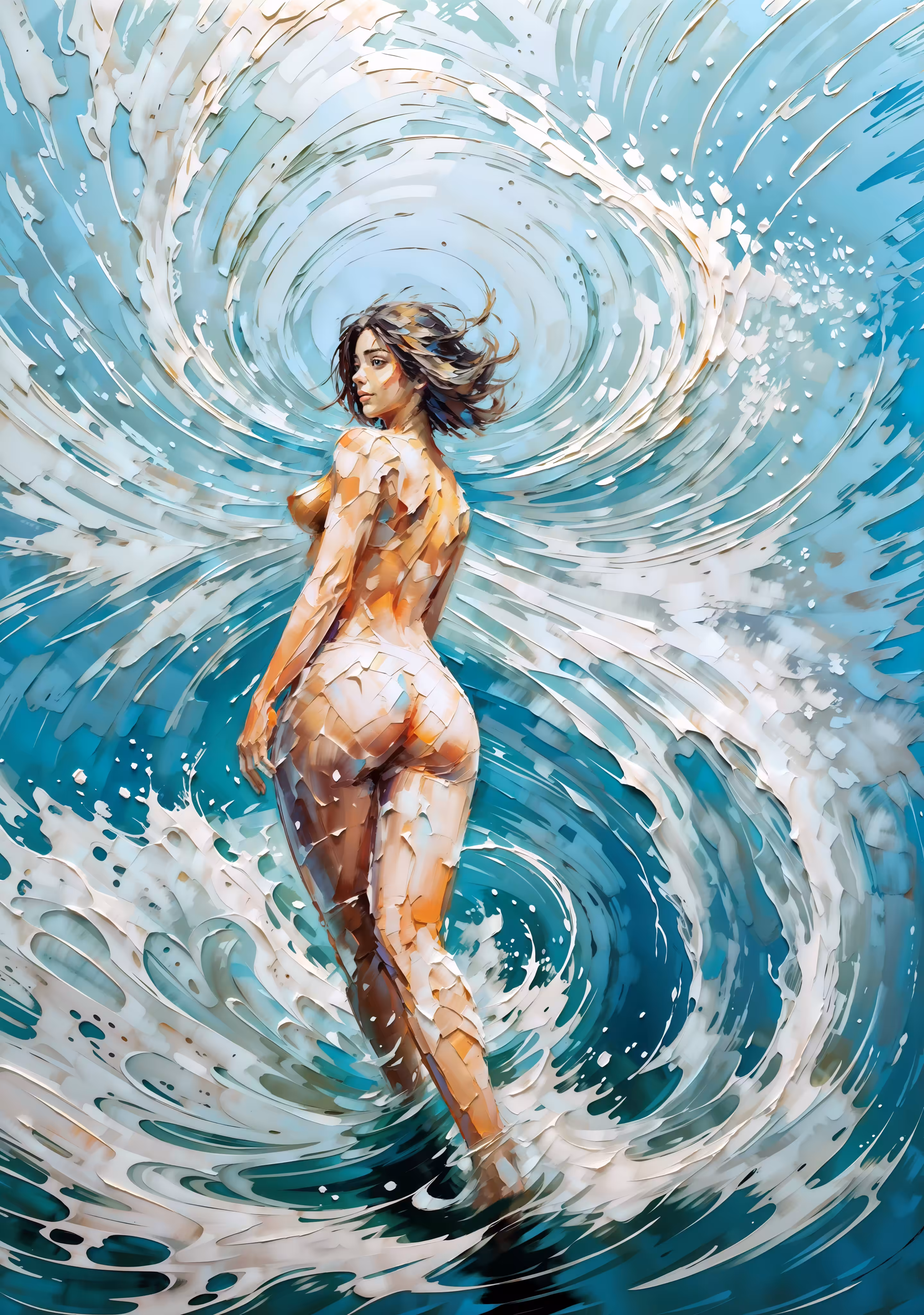 In the sea’s deep blue.