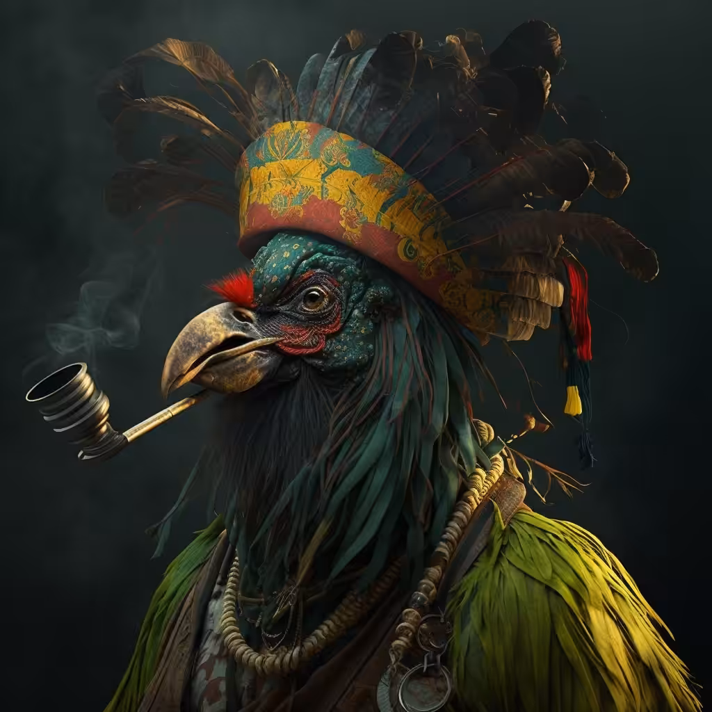 Psychedelic Art: Rasta Rooster