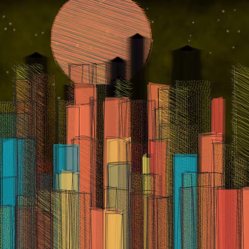 hastily-drawn cityscape sketch #13