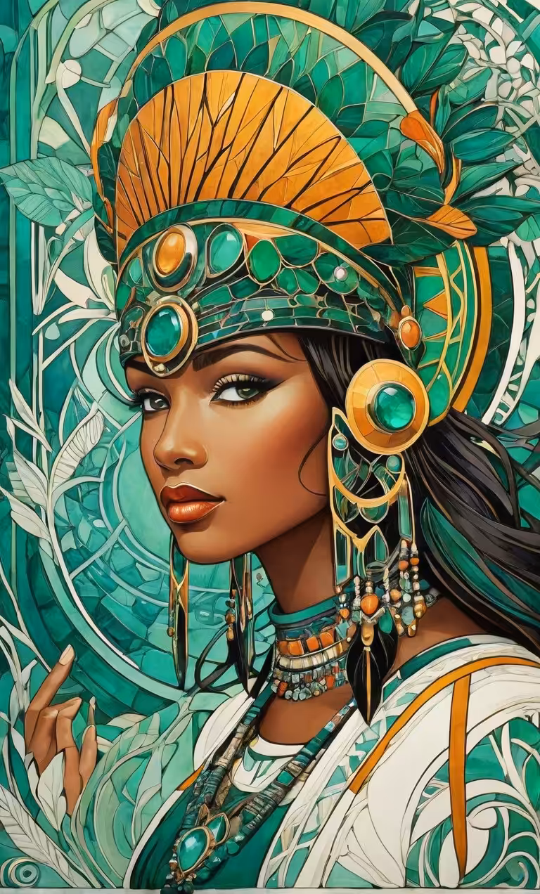 Femme Indienne émeraude