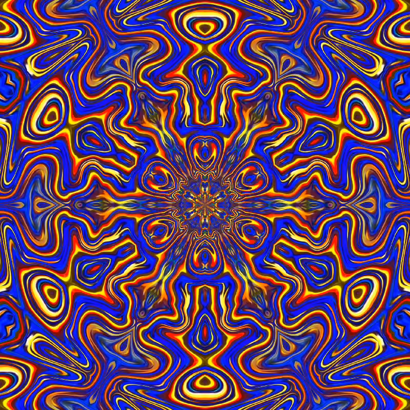 Blue Yellow Mandala Ripple 