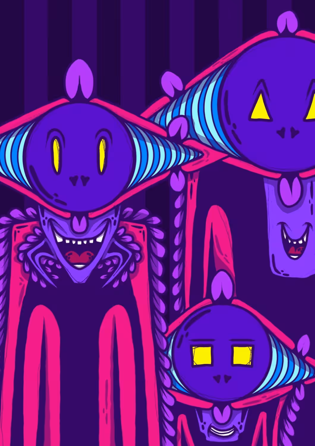 Three Clowns smile