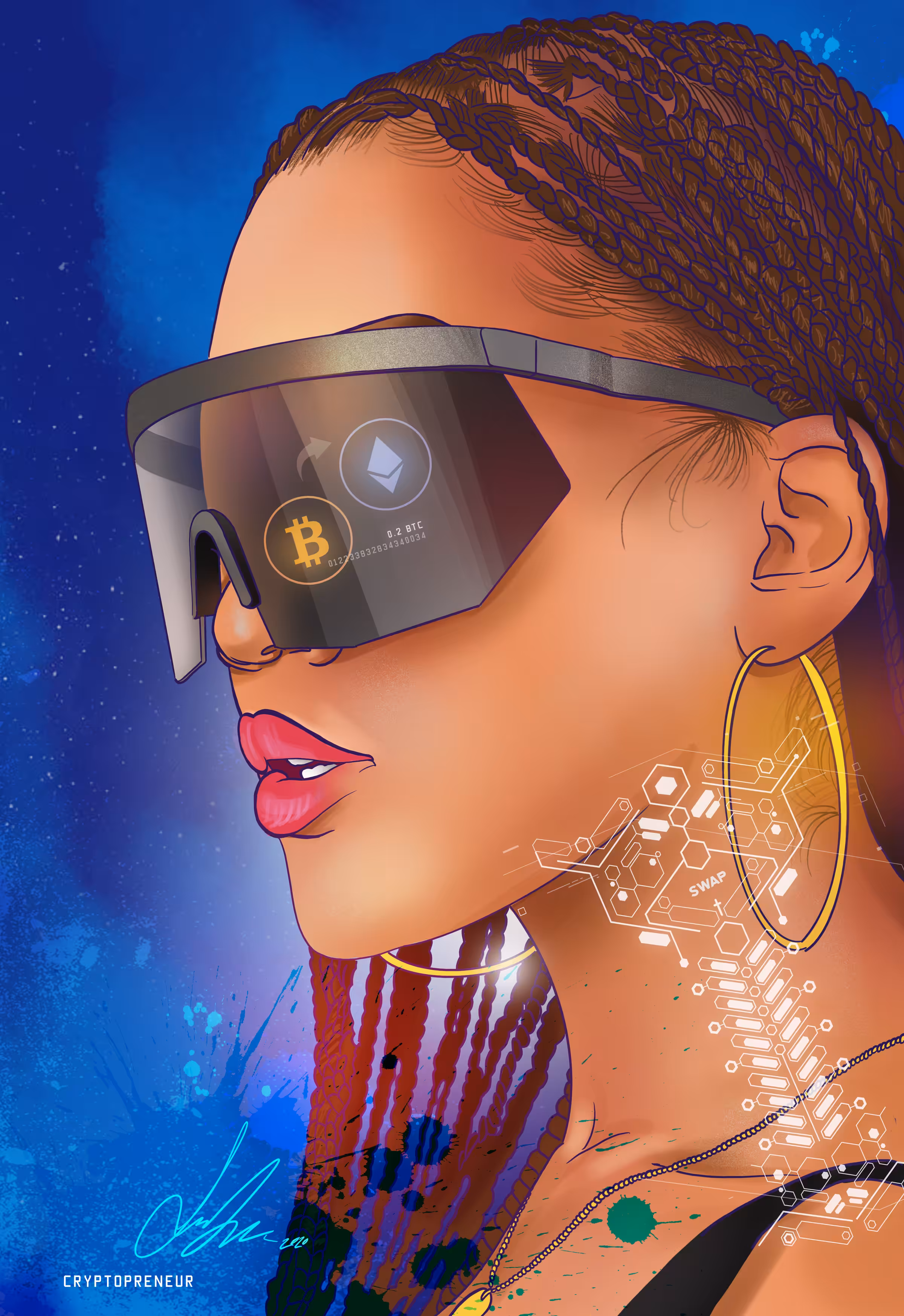 Crypto Girl swap ₿ to Ξ