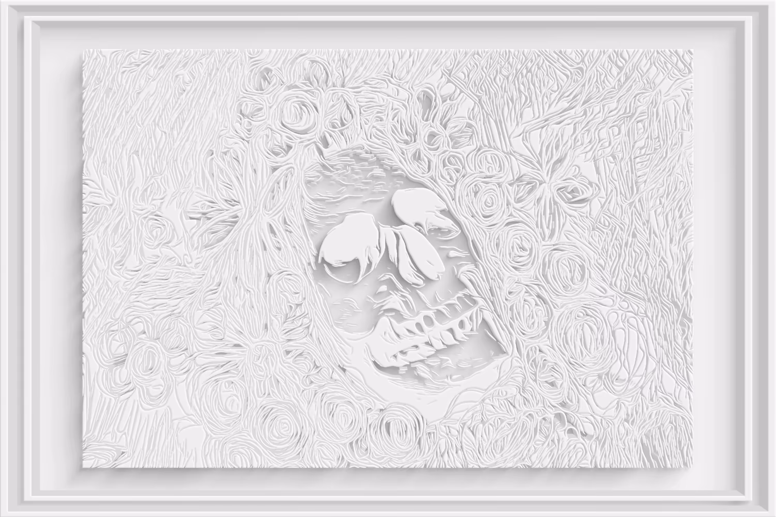 Skull in white frame