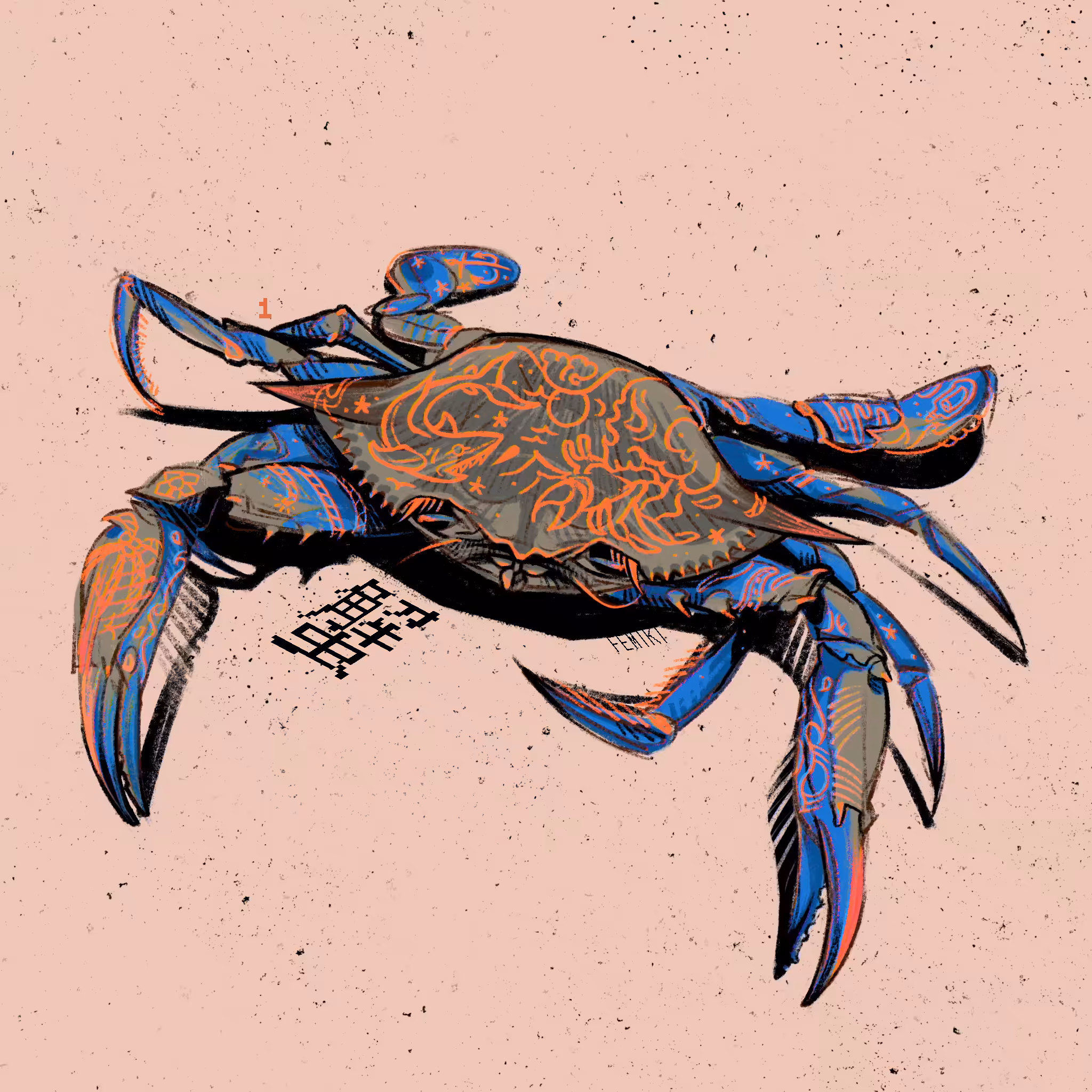 sumi:(inked) #1 BLUE CRAB