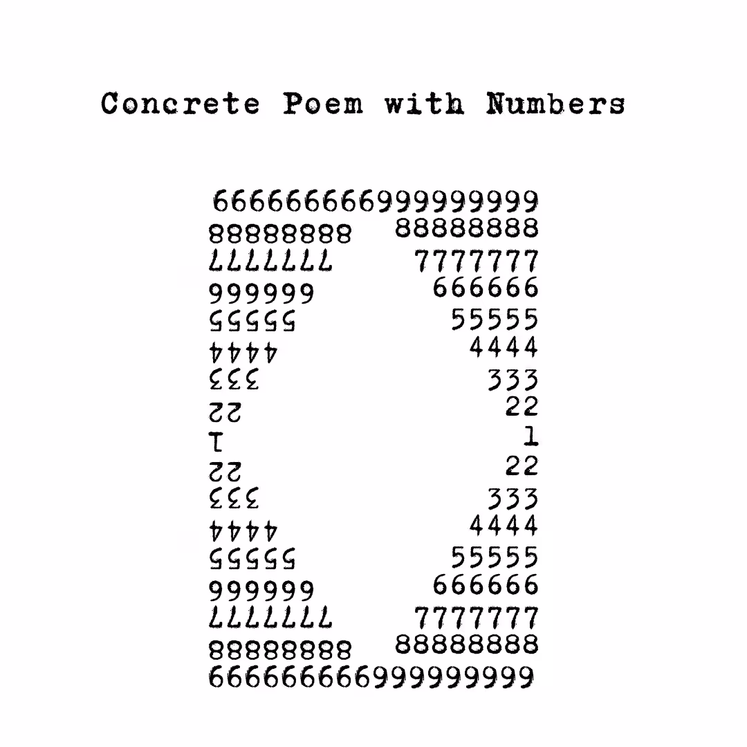 Concrete Poem with Numbres