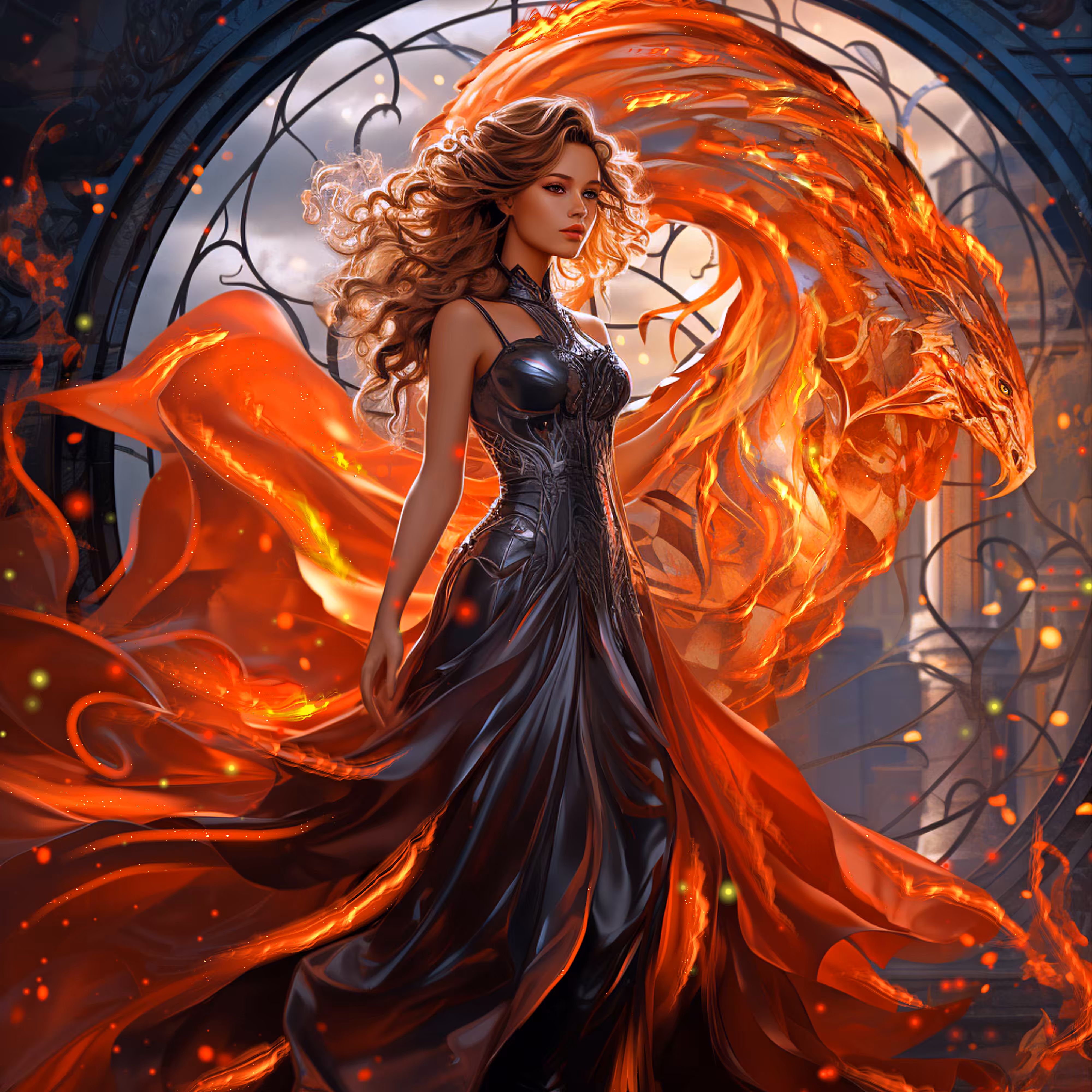 Dance of flame through the darkness.