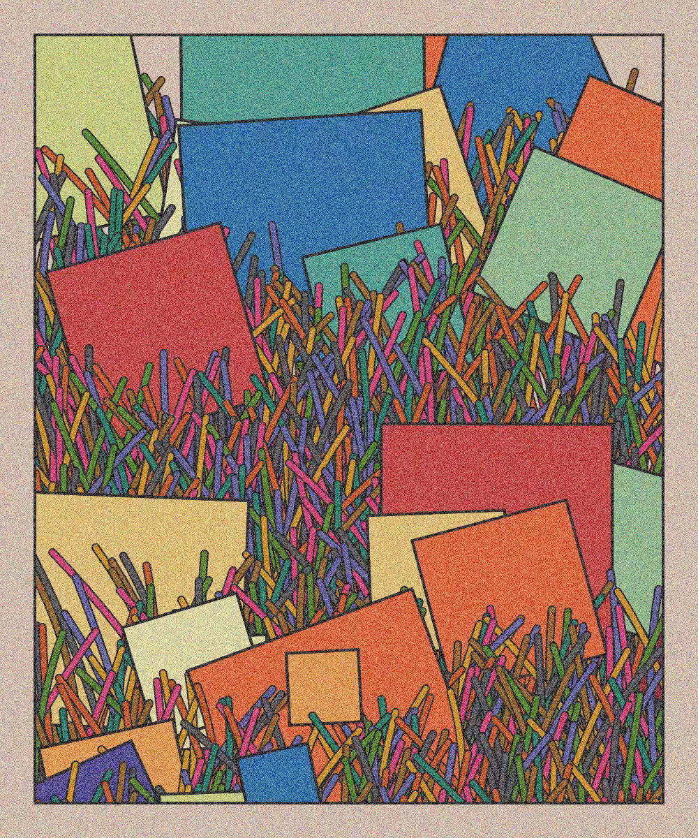 Paper salad with colored cardboard #7