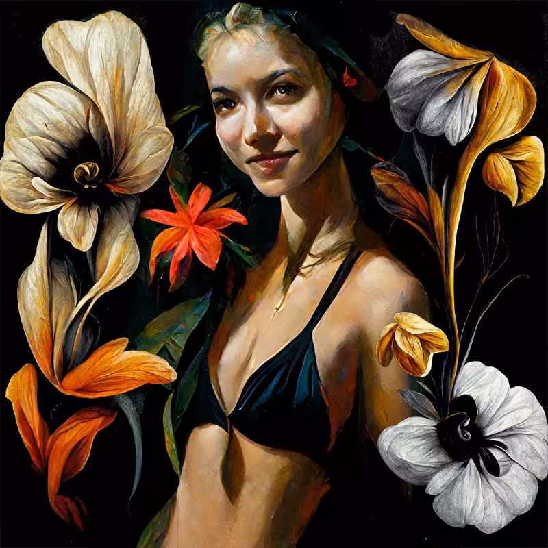 Girl and Flower #2 #2