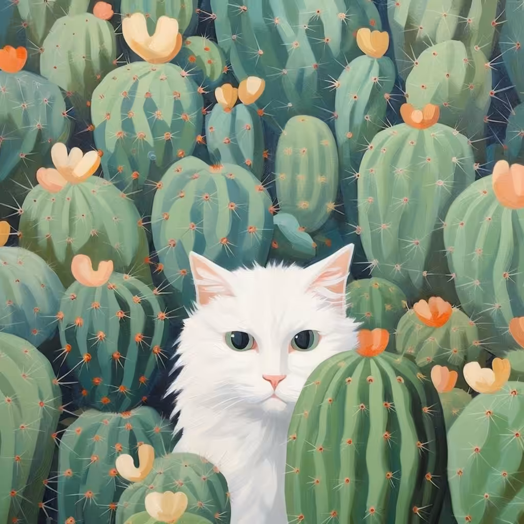 Cat in cacti