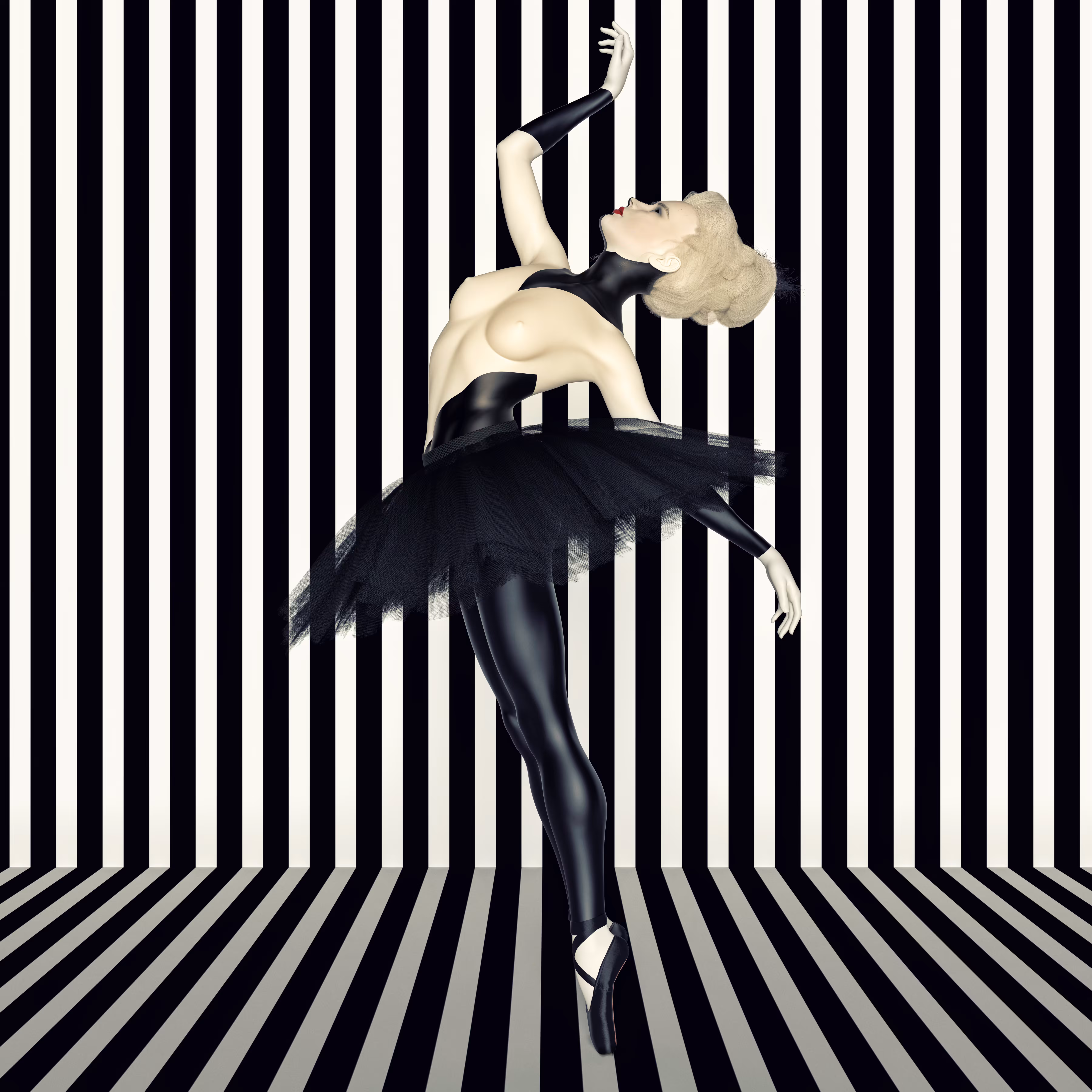Ballerina in black and white
