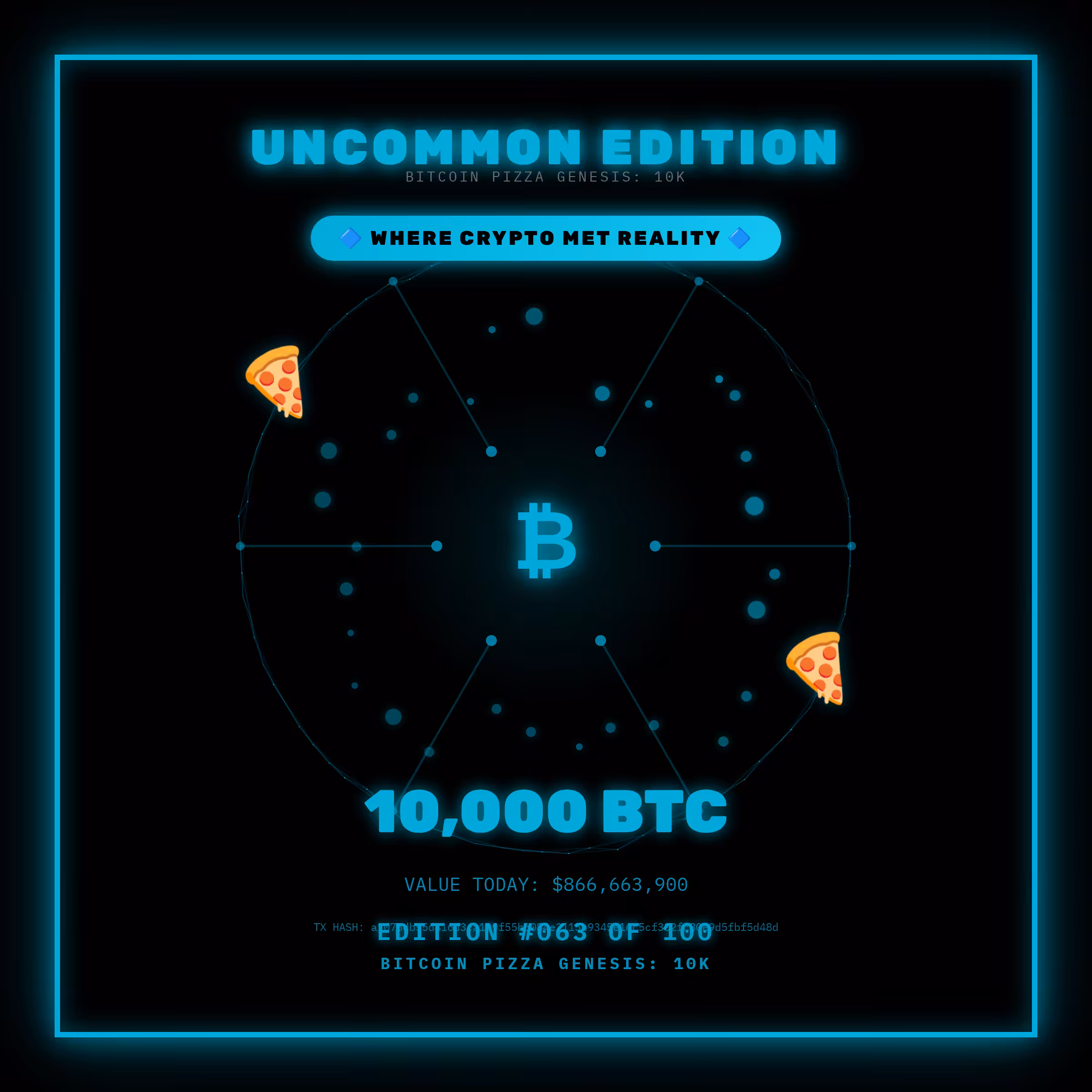 Bitcoin Pizza Genesis: 100 - UNCOMMON #063
