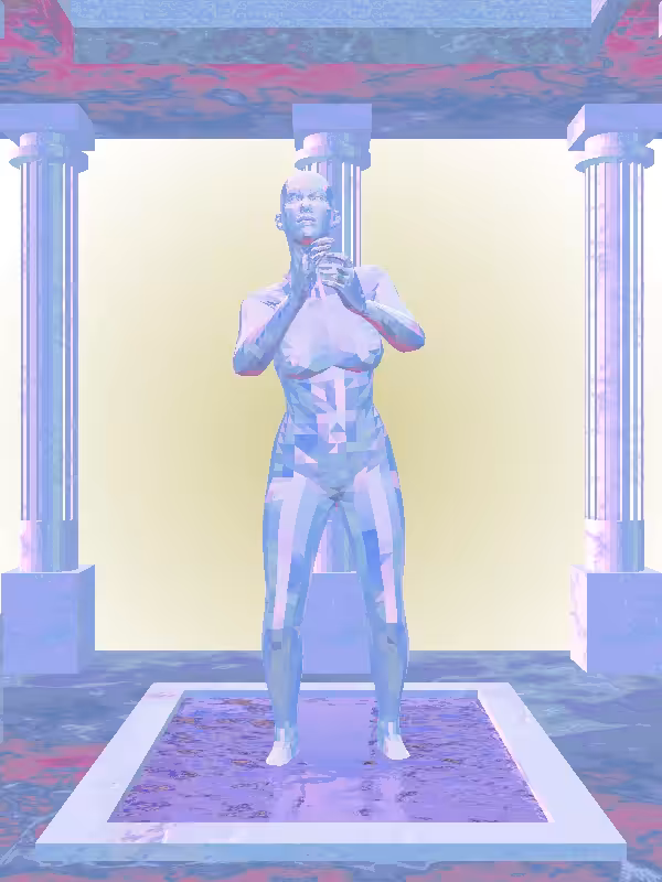 HeavenComputer: The Fragmented Cheering Dusky Pale Pink Woman #490