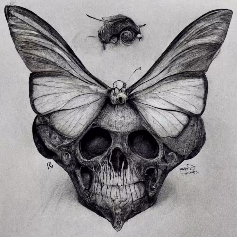O.G. SPIRATOM - Butterfly Skullz 💀🦋 AI Concept Sketch for Deltasauce