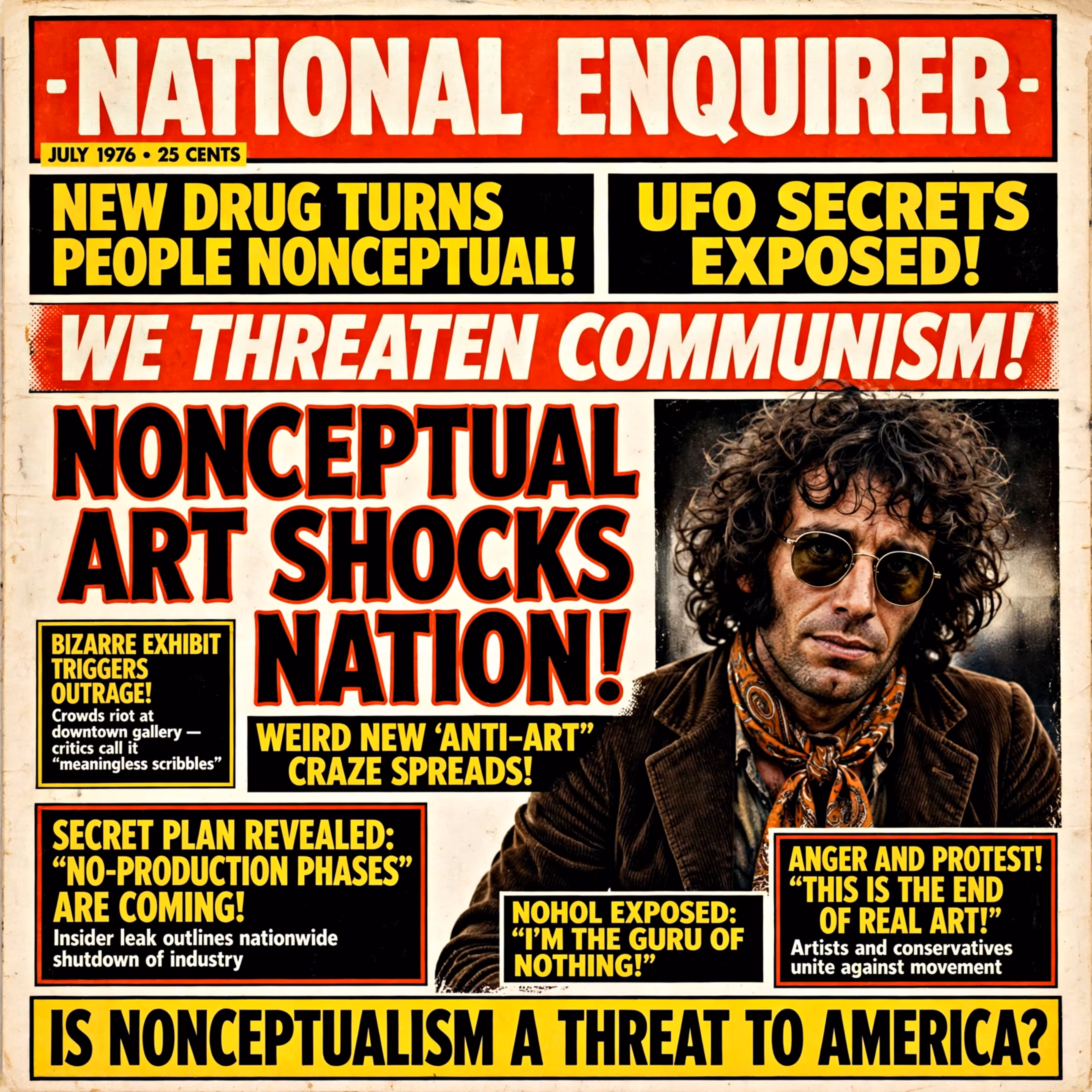 Life Imitating AI: NATIONAL ENQUIRER  - JULY 1976 - NONCEPTUAL ART SHOCKS NATION!