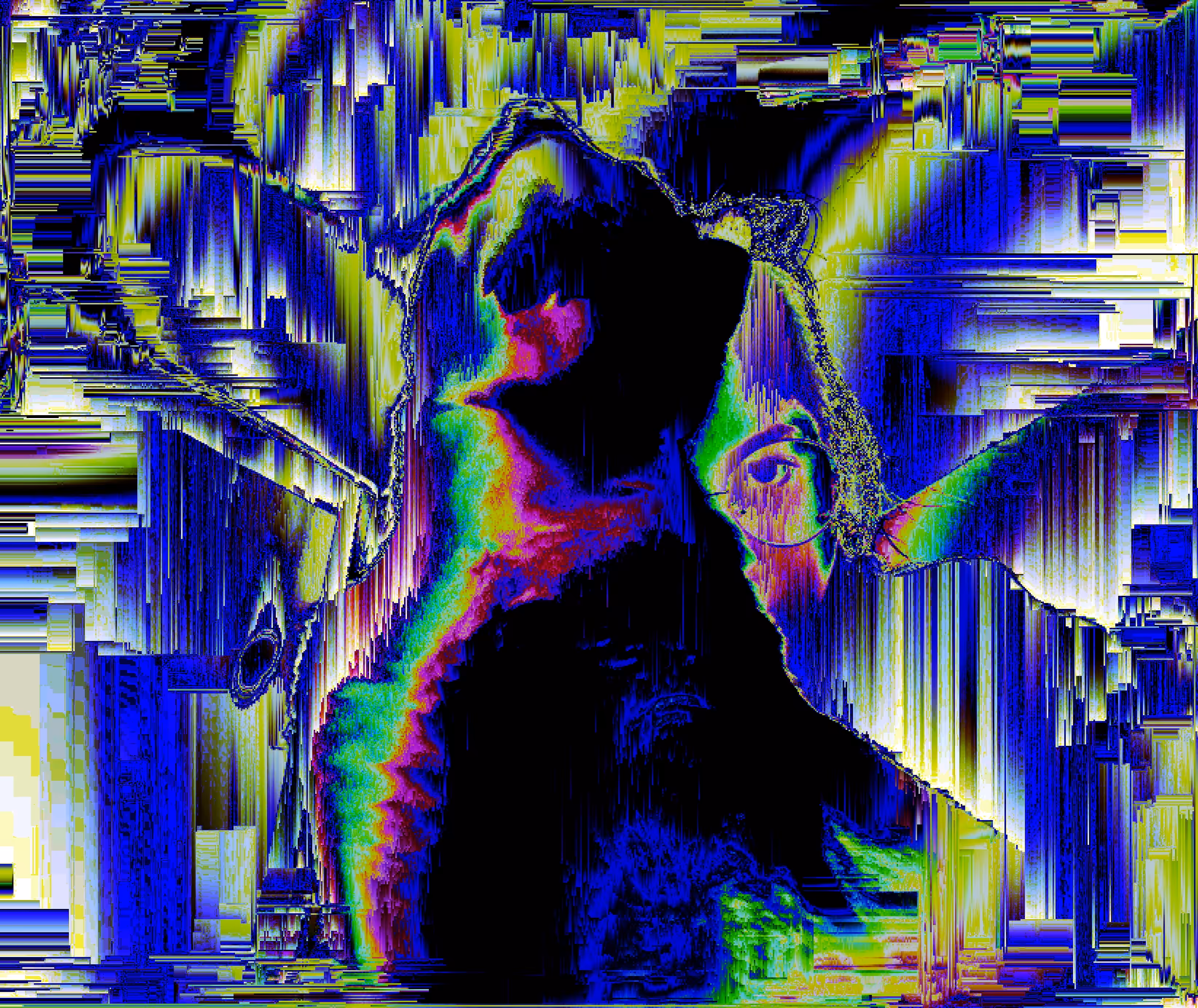 A Girl and her Cat Howling.