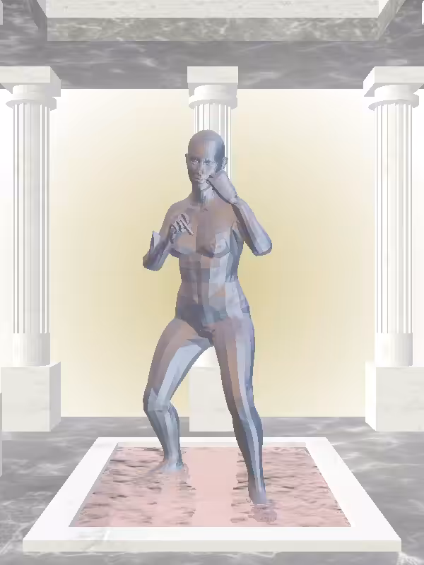 HeavenComputer: The Fragmented Punching Stealth Dark Blue Woman #7349