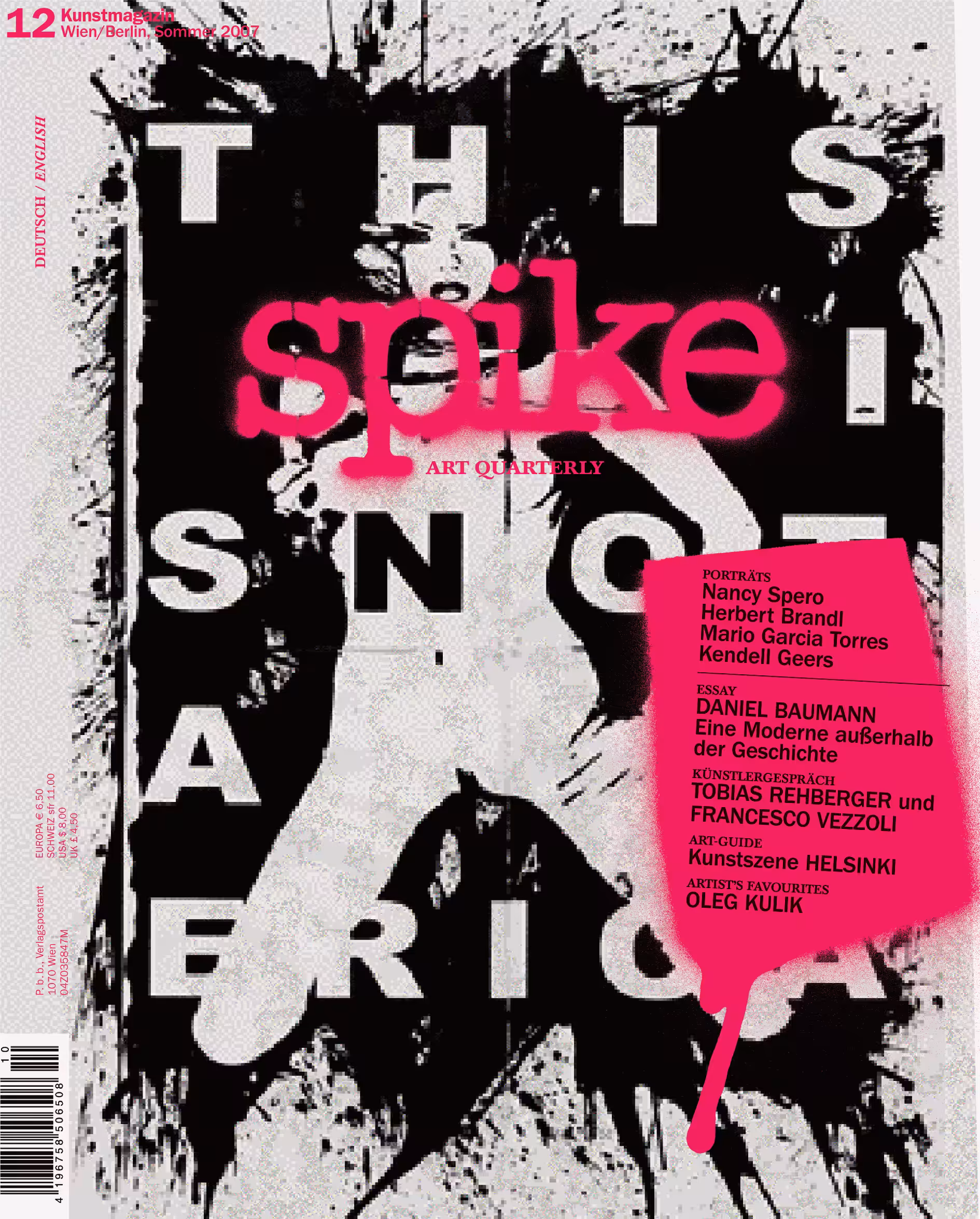 Spike Art Magazine Cover #12