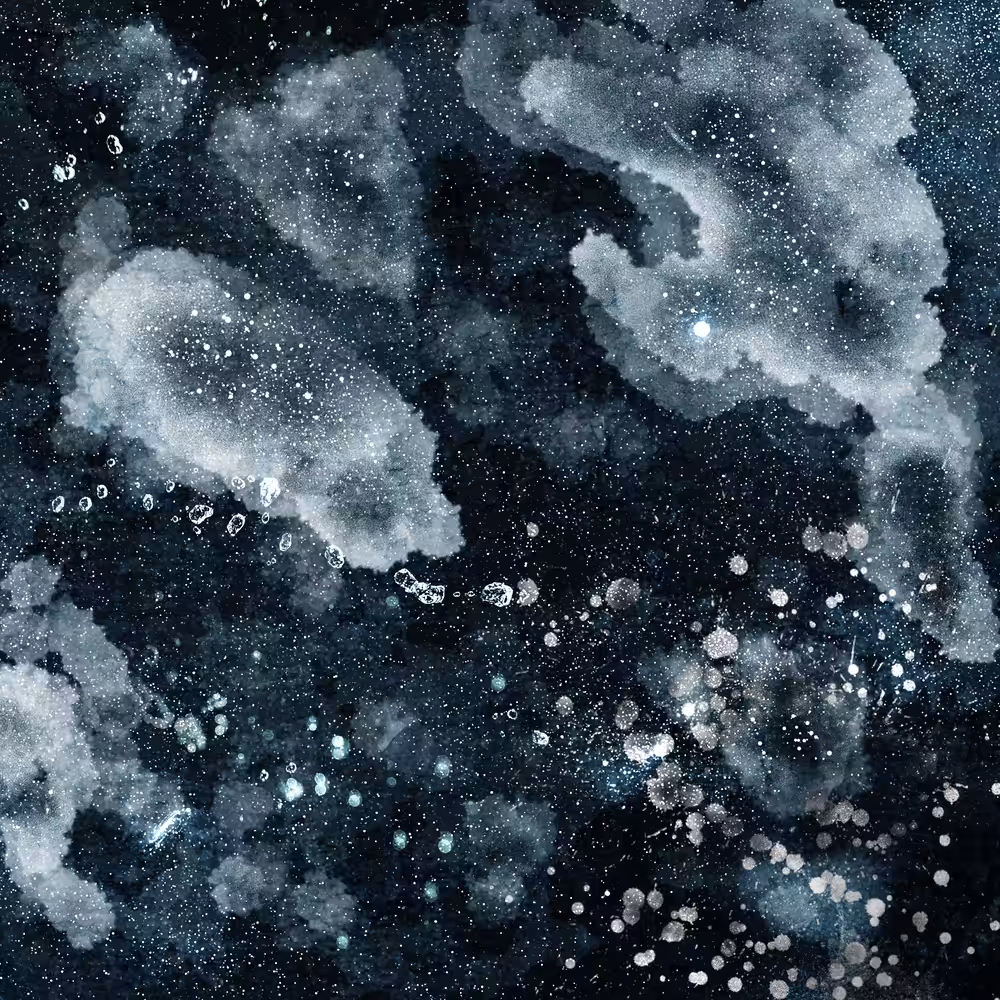 Organic Deep Blue Triptych 3/3