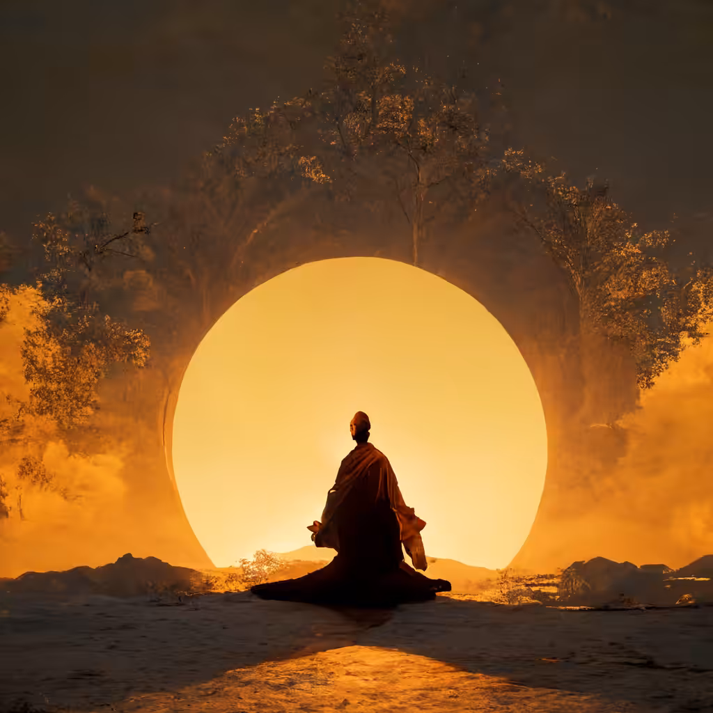 Monk in the golden hour
