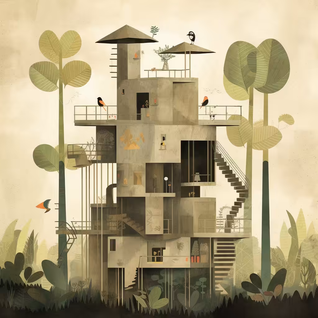 A house in tropical forest