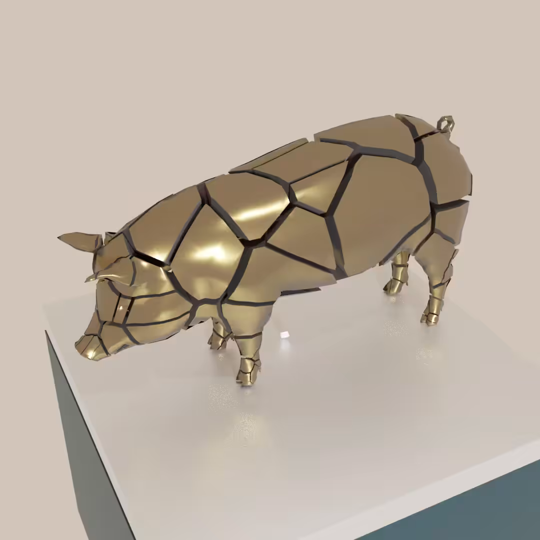 Turning - 3d Pig Fractured 